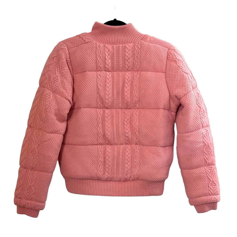 LoveShackFancy Andora Powder Blush Cable Knit Bomber Jacket - XS - Picture 7 of 7